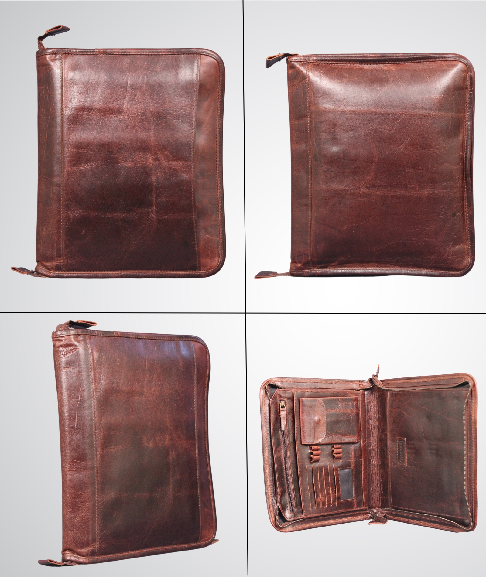  Buffalo Leather File folder Business Padfolio iPad Holder Document Organizer